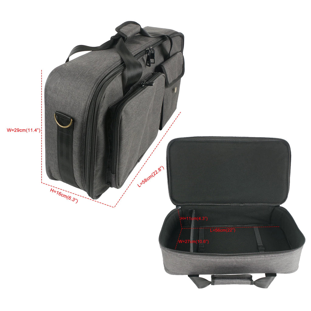 Portable Multi-effects Bag Professional Effects Shoulder Bag Handbag DJ Controller Bag with Shoulder Strap Carry Handle
