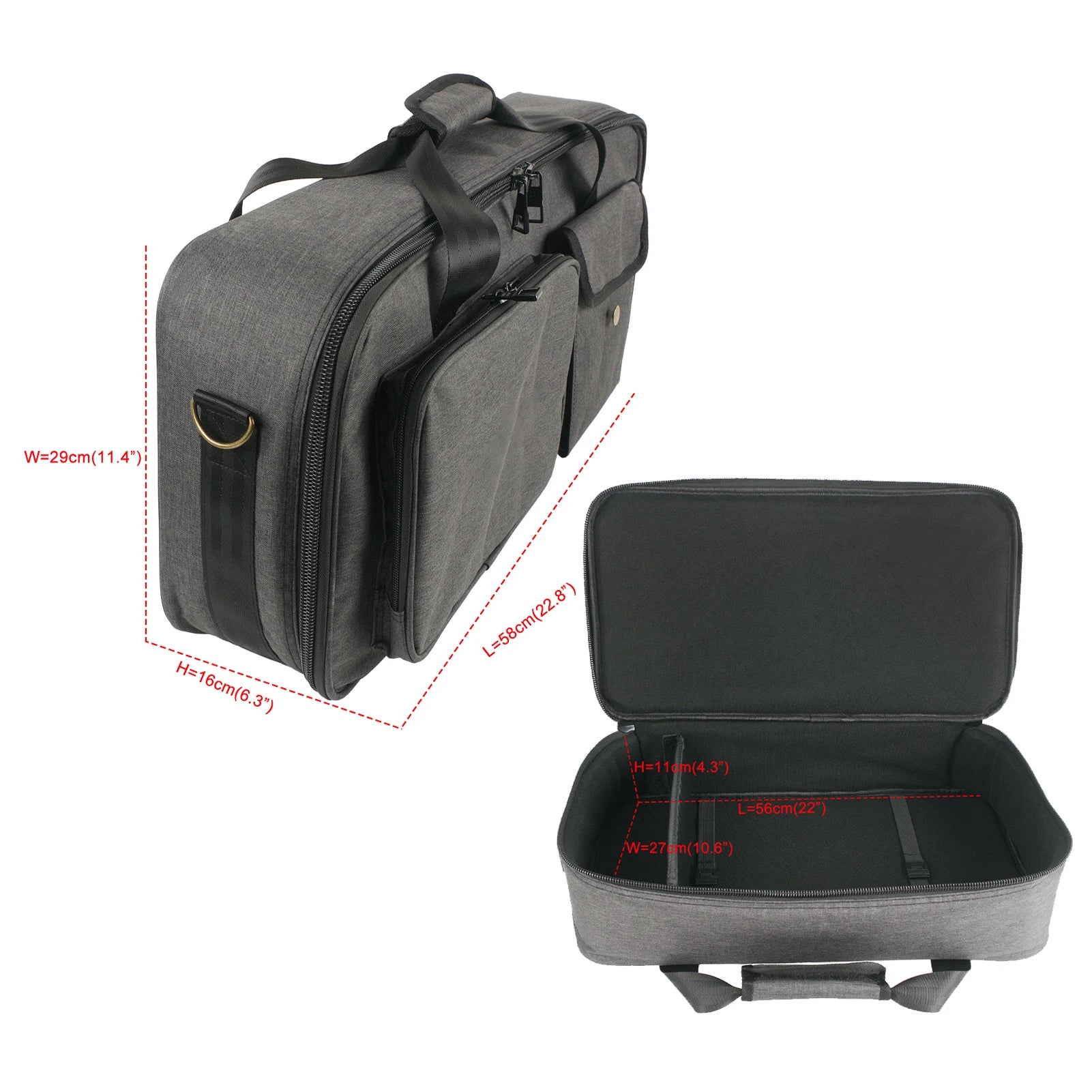 Portable Multi-effects Bag Professional Effects Shoulder Bag Handbag DJ Controller Bag with Shoulder Strap Carry Handle