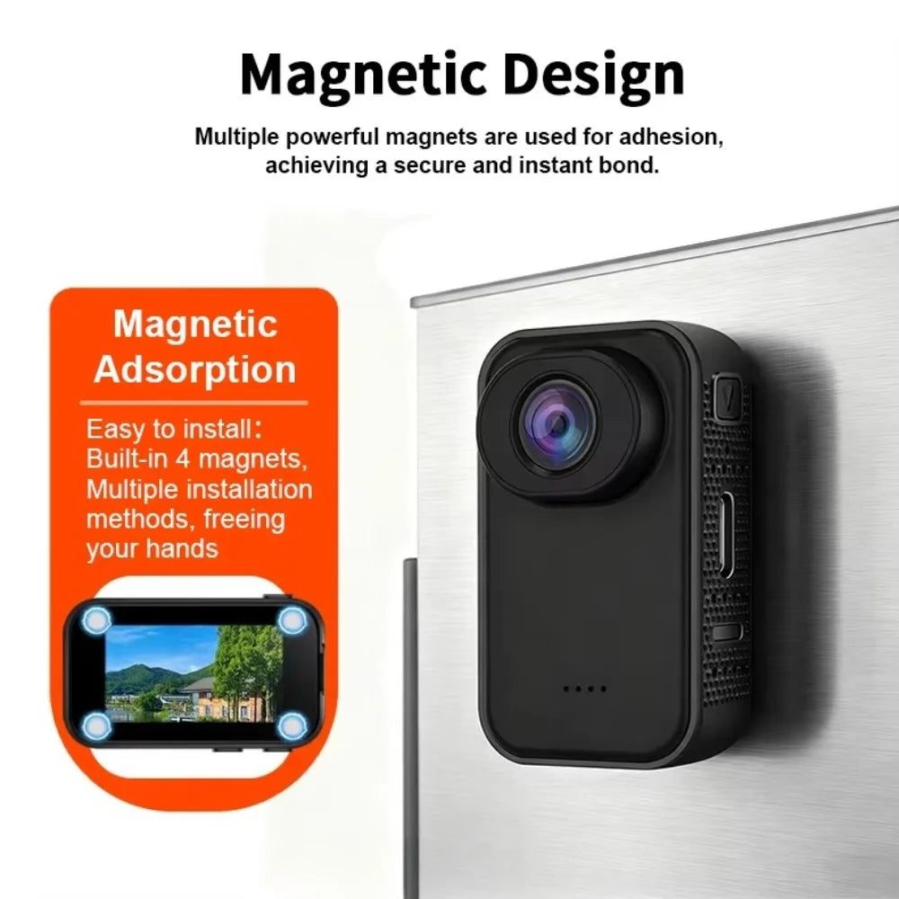 2K 30FPS Magnetic Thumb Camera Vlog Camera 1.47inch HD Display With Kit Student Pet Photo Video Outdoor Action Camera Dashcam