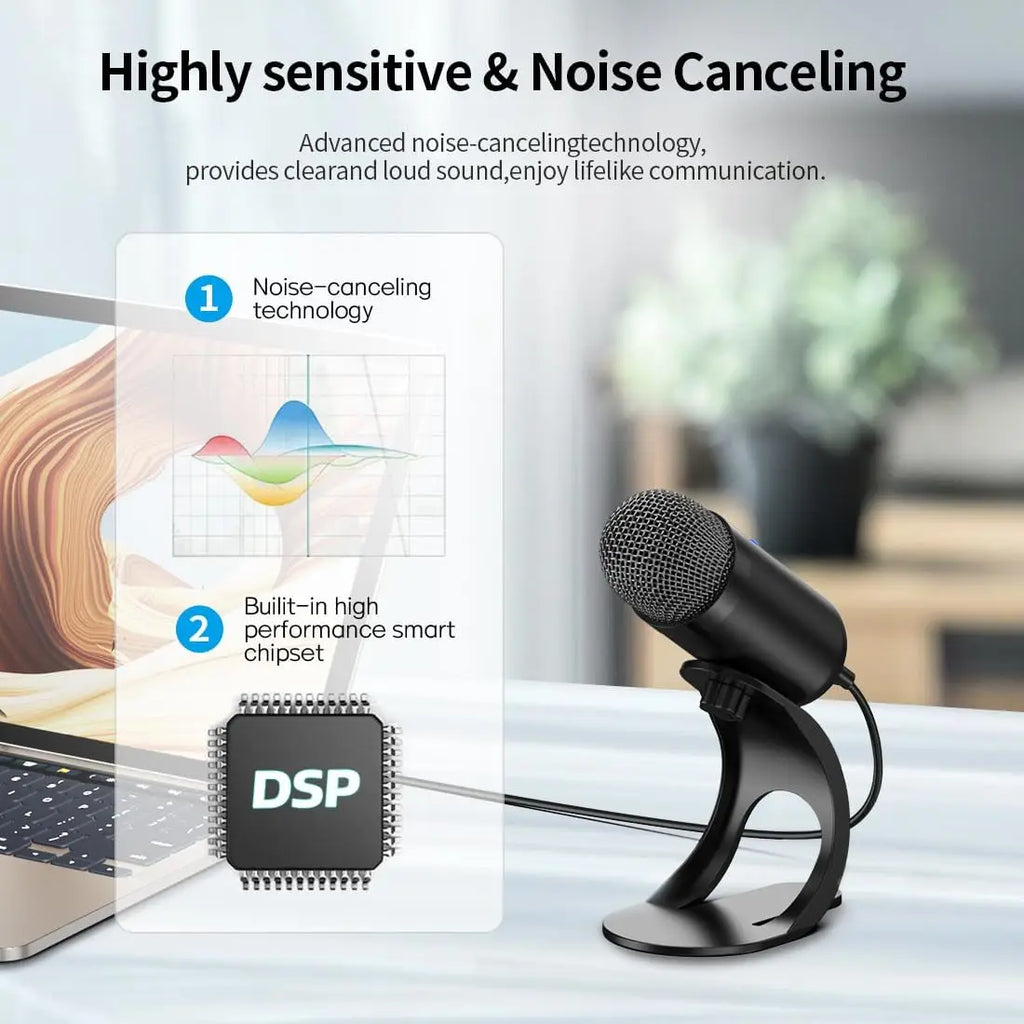 Professional USB Microphone Condenser conference Microphone Desktop Plug and Play Gaming MIC for YouTube Streaming Podcasting