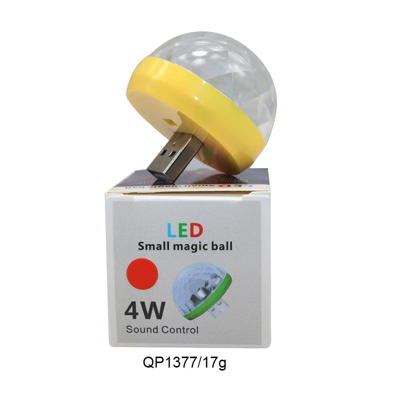 1 Pcs USB Music Stage Light Show Club Disco DJ Light Laser Projector Sound Control Crystal Magic Ball Effect Lights