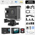 4K Outdoor WiFi Action Camera Motorcycle Bicycle Helmet Video Recording 4K/30FPS WiFi 2.0" 170D Underwater Waterproof Sports Cam