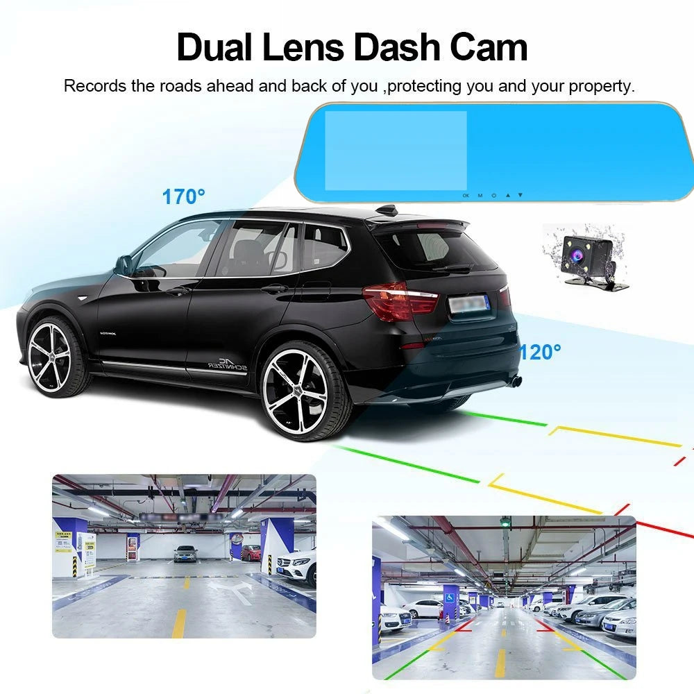HGDO Full HD 1080P Dash cam Rear View Mirror With Camera Night Vision Auto Video Recorder 3 in 1 Car Dvr retrovisor con camara