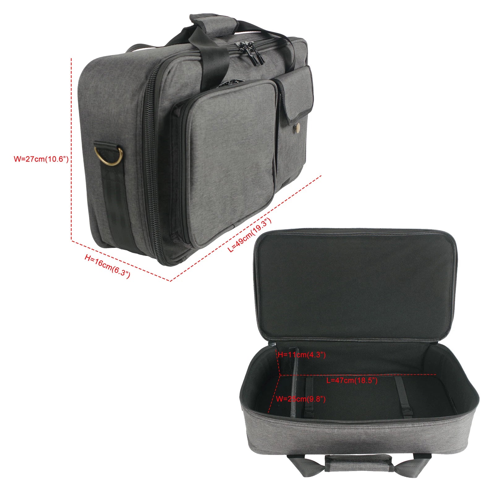 Portable Multi-effects Bag Professional Effects Shoulder Bag Handbag DJ Controller Bag with Shoulder Strap Carry Handle
