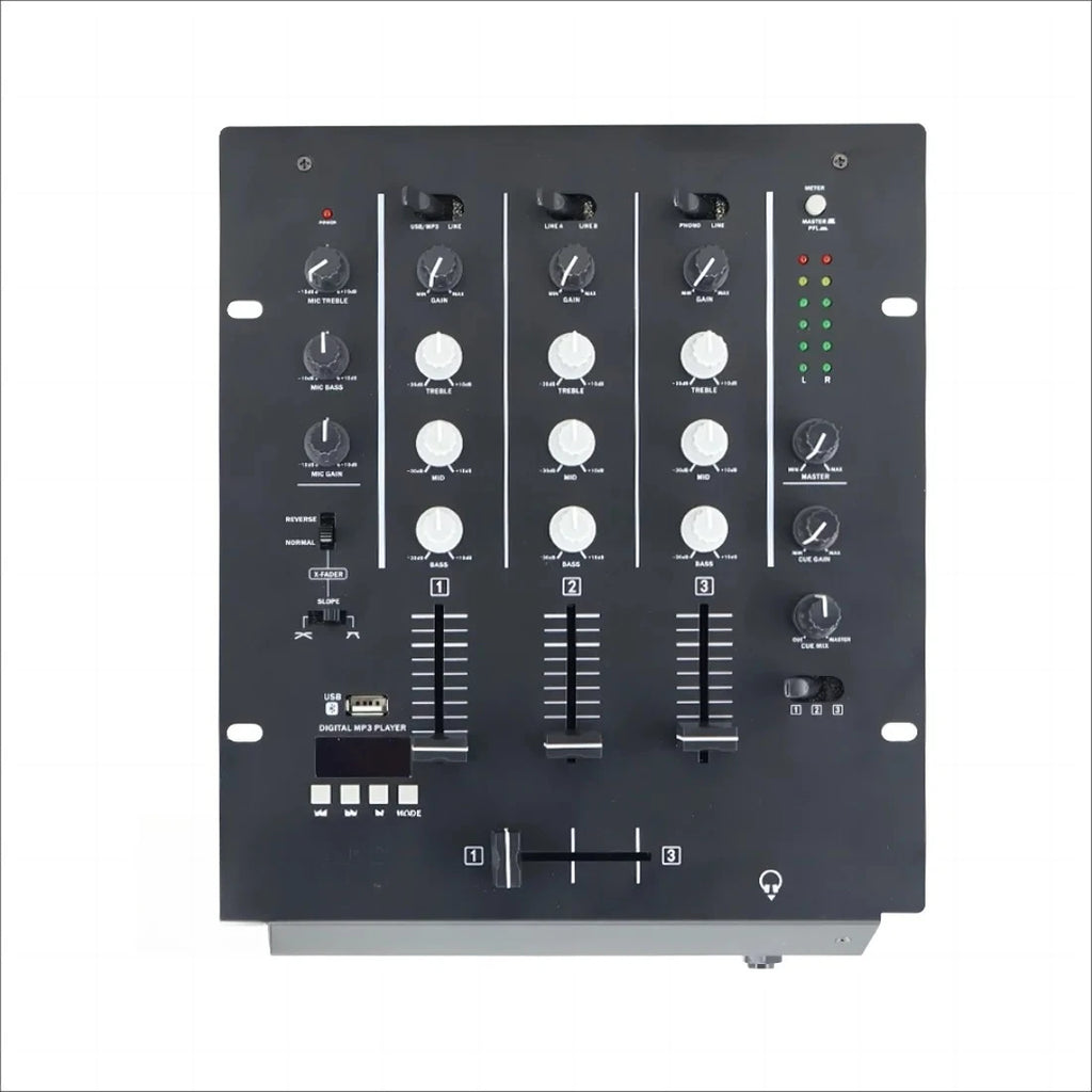 Professional 4-channel DJ Mixer With USB SD LCD 3 Channel Dj Mixer Controller  Digital Sound Mixing Console