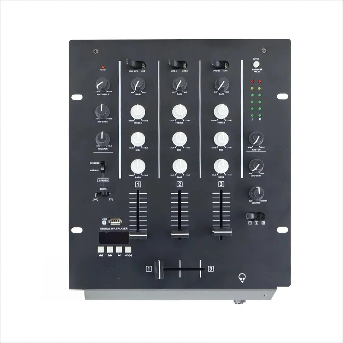 Professional 4-channel DJ Mixer With USB SD LCD 3 Channel Dj Mixer Controller  Digital Sound Mixing Console