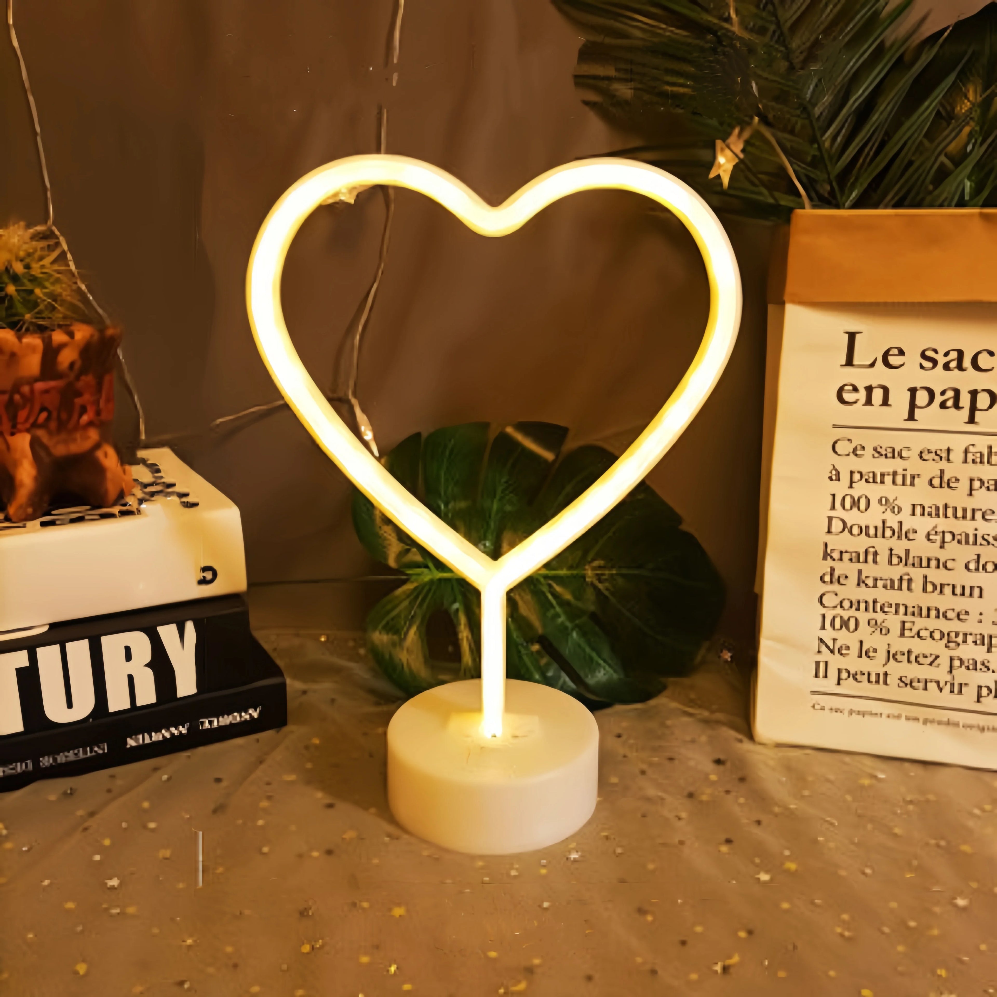 Desktop decorative LED neon lights, Halloween gifts, party table lamps, room atmosphere creation, powered by USB or batteries