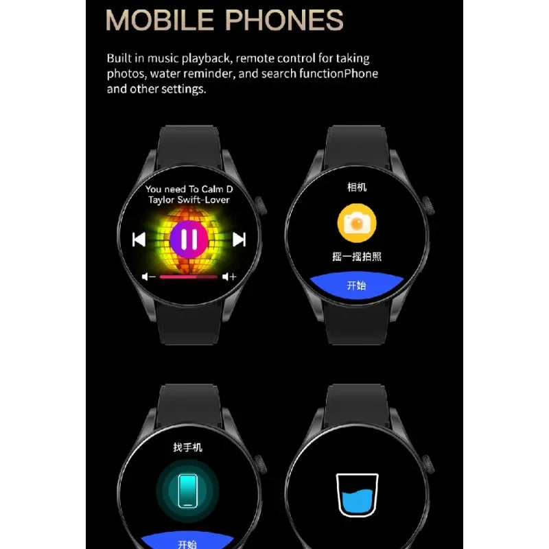 BW16 New SIM Card Smart Watch 1.5 inch Bluetooth Call Camera Waterproof Music Heart Rate Multi-Sports Modes Smartwatch men women