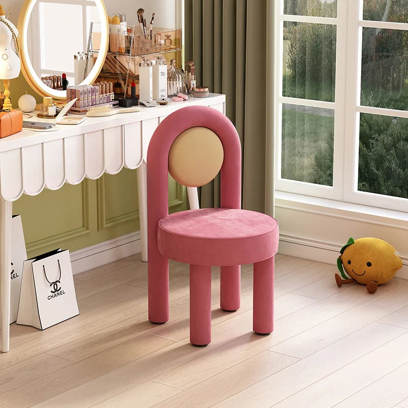 Stylish Makeup Vanity Chair Light Luxury Dressing Chair Simple Home Bedroom Seating Velvet Makeup Chair
