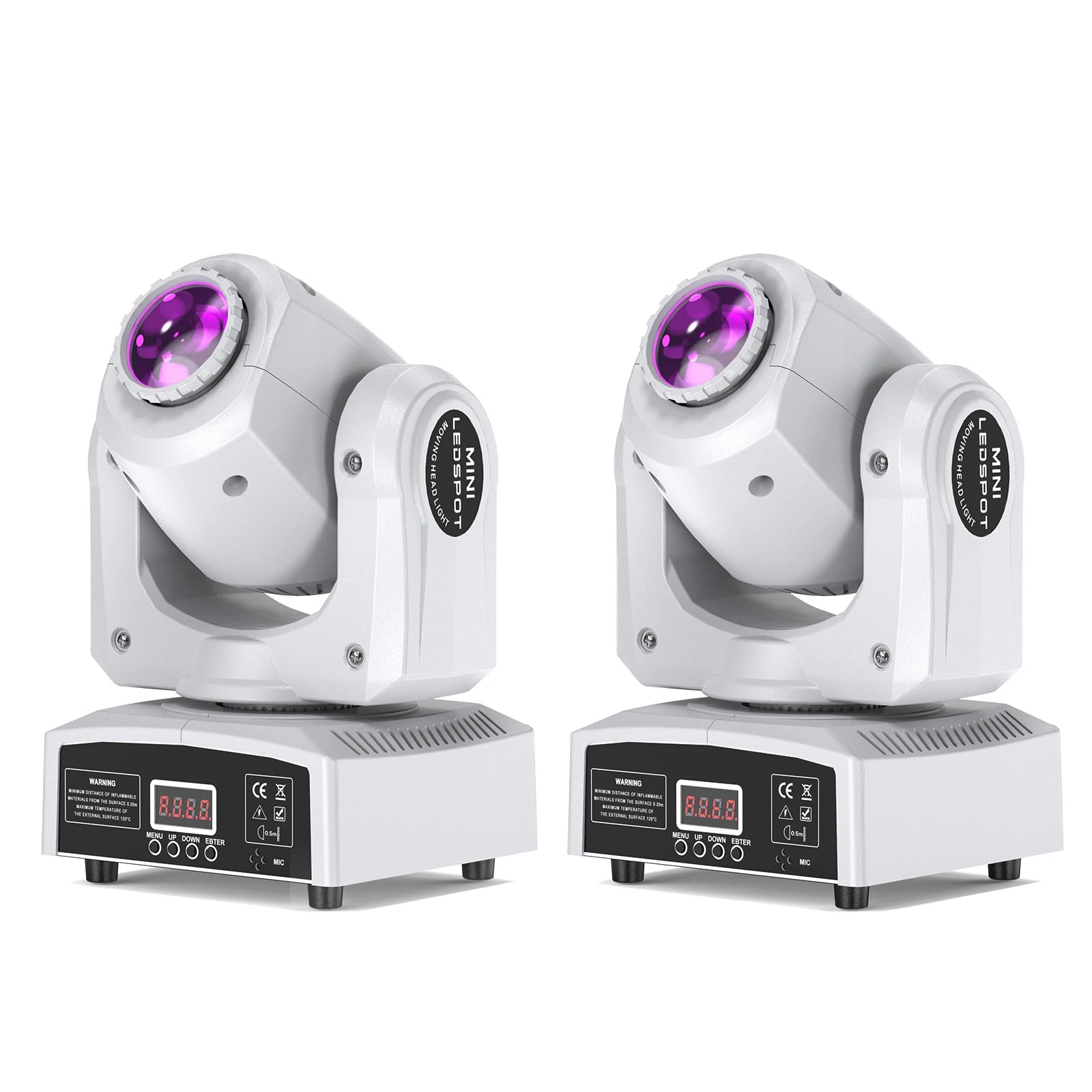DayFlicker 2Pcs 120W White Stage RGBW LED Moving Head 8 Colors + 8 Gobos DMX512 Voice Control For Christmas Party Disco Wedding
