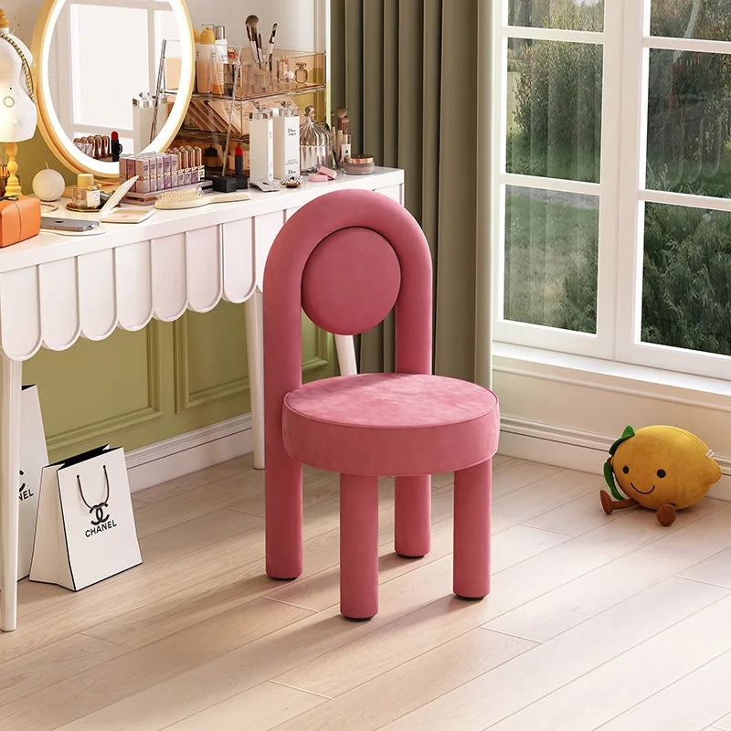Stylish Makeup Vanity Chair Light Luxury Dressing Chair Simple Home Bedroom Seating Velvet Makeup Chair