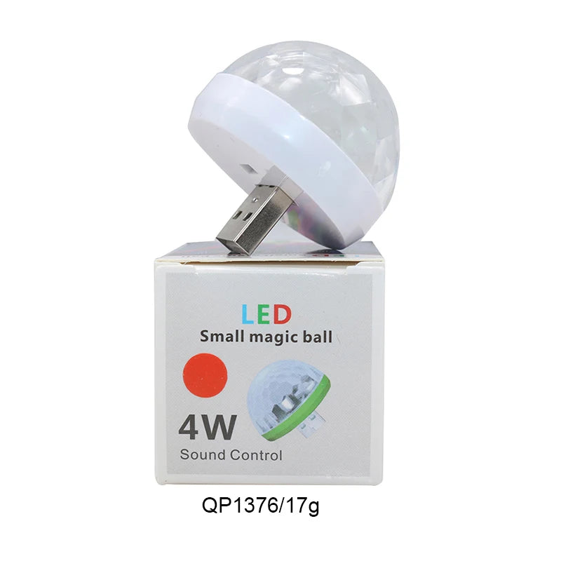 1 Pcs USB Music Stage Light Show Club Disco DJ Light Laser Projector Sound Control Crystal Magic Ball Effect Lights