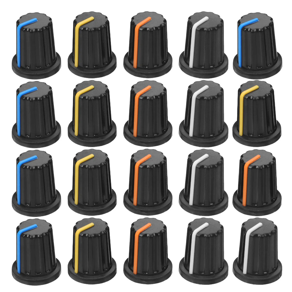 20Pcs Audio Mixer Volume Knob Plastic Potentiometer Knob for Speaker Amplifier Dj Controller Guitar Tone Control Encoder