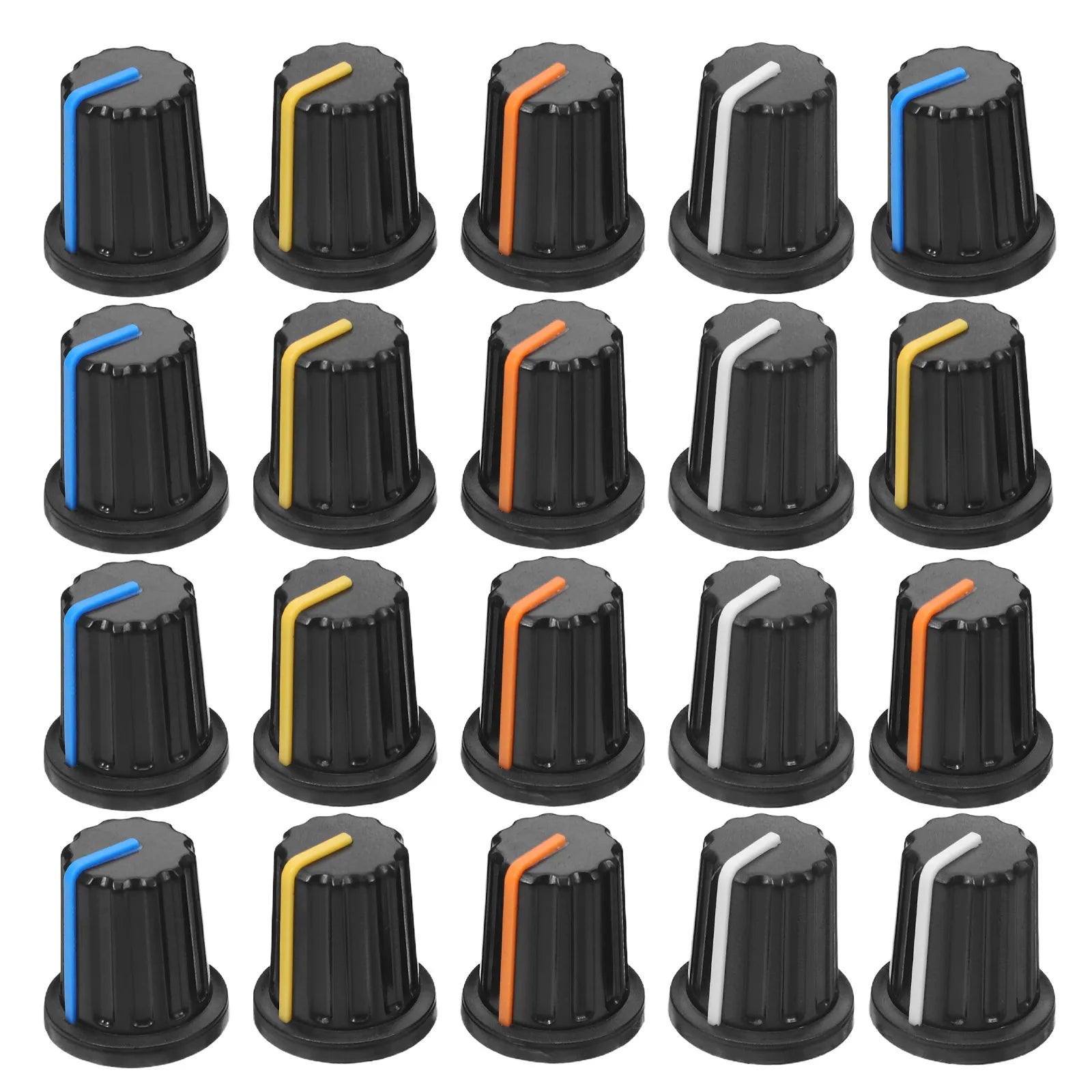 20Pcs Audio Mixer Volume Knob Plastic Potentiometer Knob for Speaker Amplifier Dj Controller Guitar Tone Control Encoder