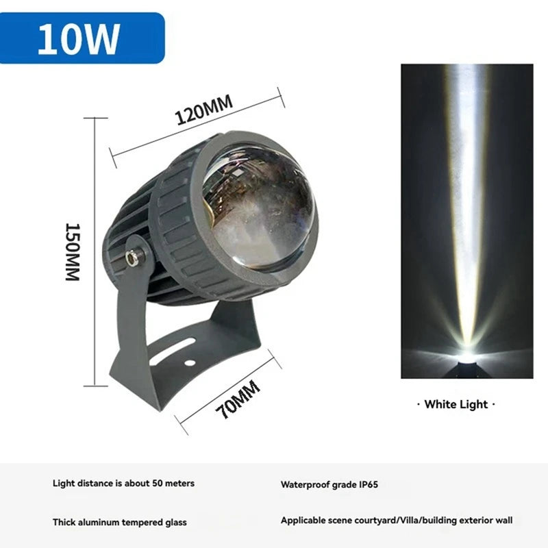 Outdoor LED Garden Wall Spotlights 10W Landscape Lighting AC220V IP65 Waterproof One Beam Spotlight Warm White-ABHG