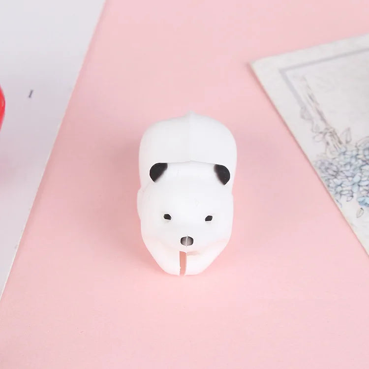 Data cable protective cover cartoon cable winder soft glue biting device charging cable animal glue