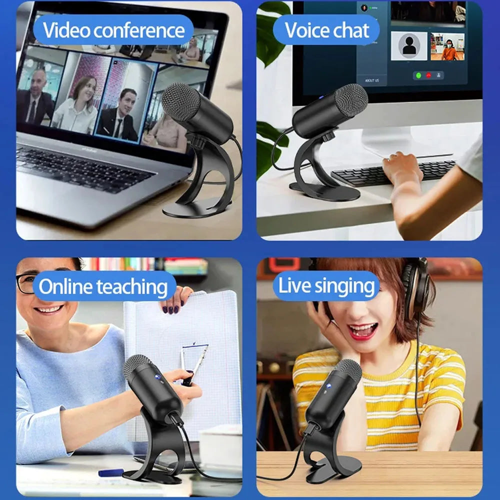 Professional USB Microphone Condenser conference Microphone Desktop Plug and Play Gaming MIC for YouTube Streaming Podcasting