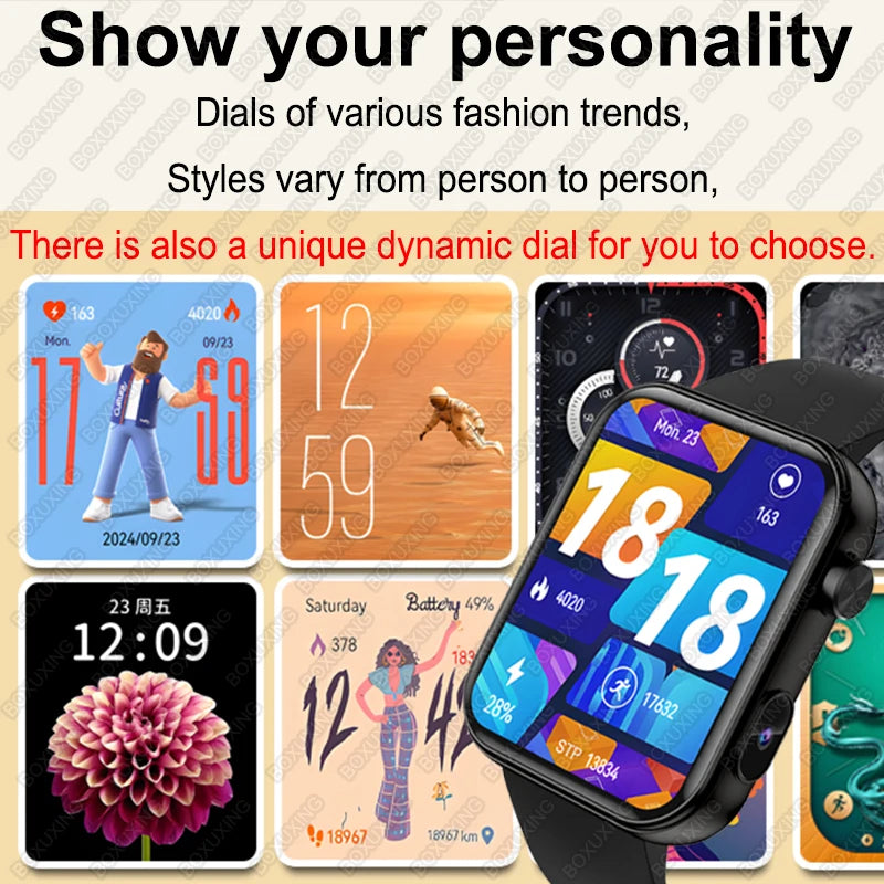 New Camera SmartWatch Men Women Photos Record Video Sports Fitness Health Monitor Waterproof Bluetooth Call Recording Smartwatch