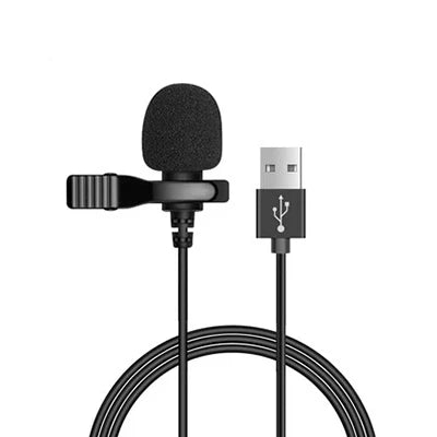 1.5m Mini Portable Lavalier Microphone Condenser Clip-on Lapel Mic Wired USB 3.5mm Type C Microphone For Laptop PC DSLR Camera