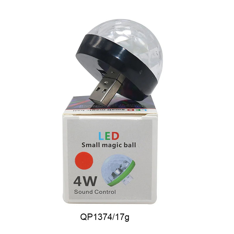1 Pcs USB Music Stage Light Show Club Disco DJ Light Laser Projector Sound Control Crystal Magic Ball Effect Lights