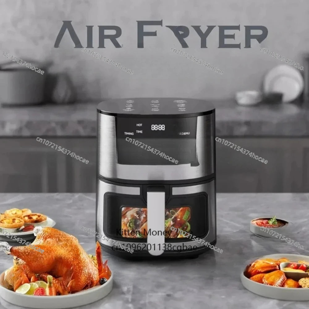 Air Fryer, 15L, Stainless Steel, Ceramic Cooking Basket, with Deluxe Accessory Kit and Recipe Book