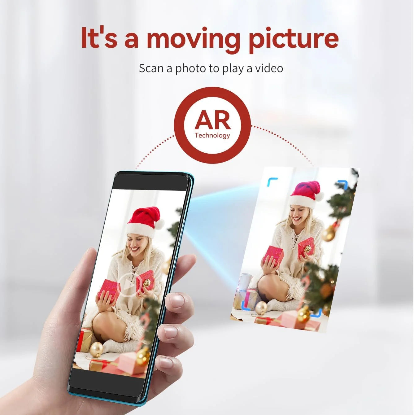 Mini Portable Photo Printer Pocket Size Wireless Compatible with iOS&Android Phone Zink Technology,Print 2x3 Sticky-Backed Photo