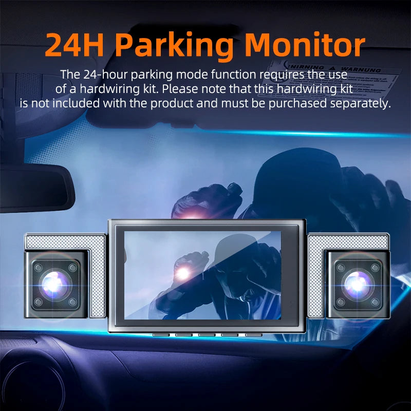 4-Channel 360° Panoramic Dash Cam 4K Front+1080P Rear/Left/Right, GPS WiFi, Night Vision, Loop Recording, Parking Monitor