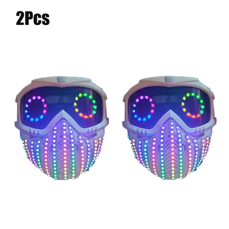 Digital Mask DJ Spectrum LED Luminous Mask remotely controllable for Kids Adults Halloween Rave Party Masquerade Christmas
