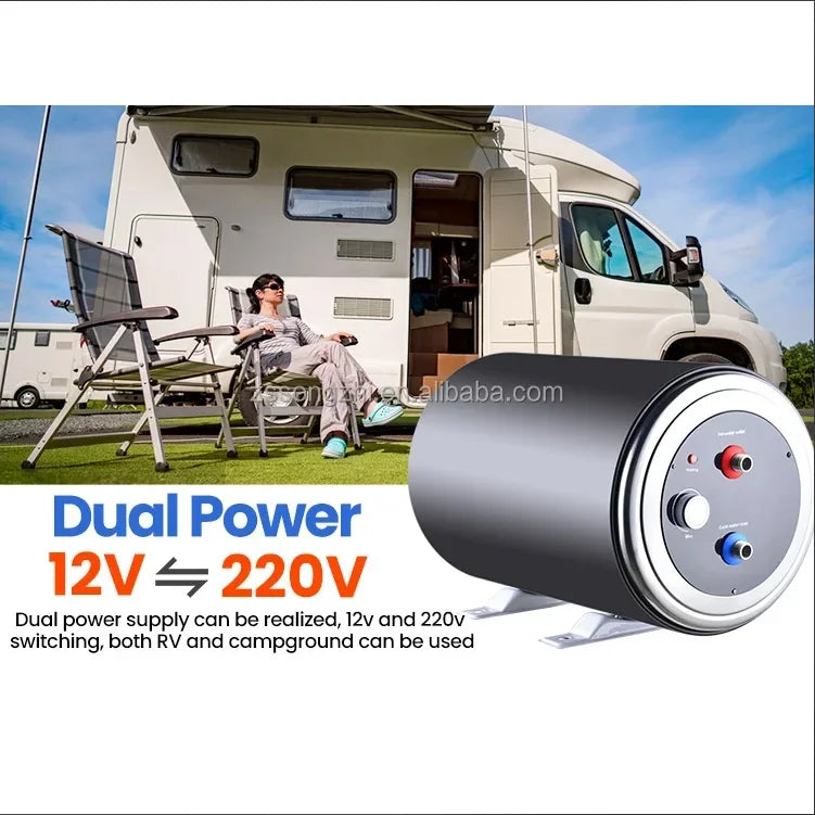 High Quality Low Price DC24V12V /AC220V Dual power Storage 10L/15L Calentador De Agua Electrico Camping tank RV  Water Heaters