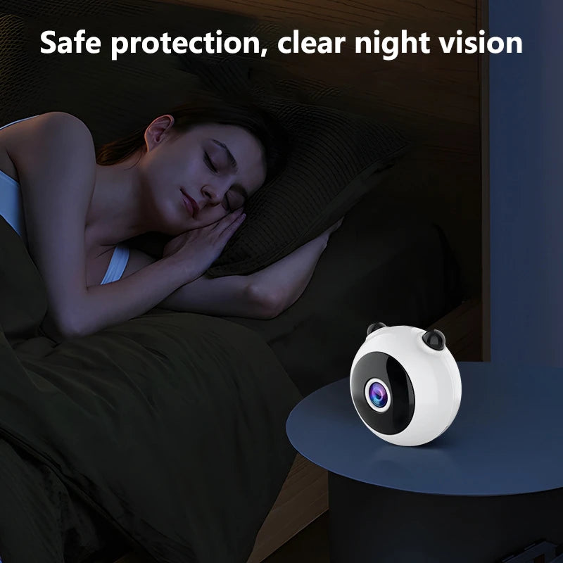 Lenovo Mini Camera Home WiFi Wireless Remote Smart Security Monitor with HD Night Vision No Plug Required Camera