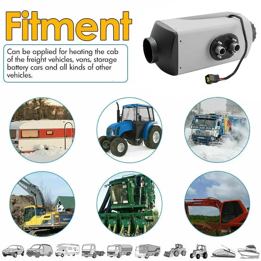 5-8KW Car Heater Diesel Air Heater 24V Uiniversal Remote Control Truck Boat Bus RV Trailer Air Diesel Parking Heater