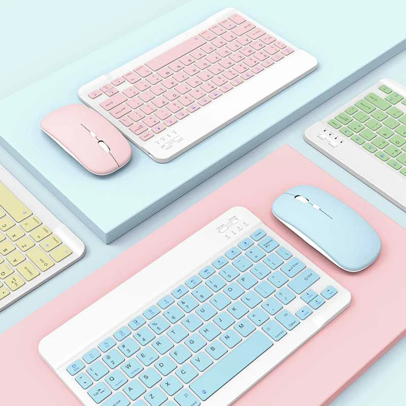 Mini Bluetooth Keyboard Mouse Wireless for Android IOS Windows IPad Lenovo Samsung Huawei Tablet Phone Keyboard Kit Mice Sets