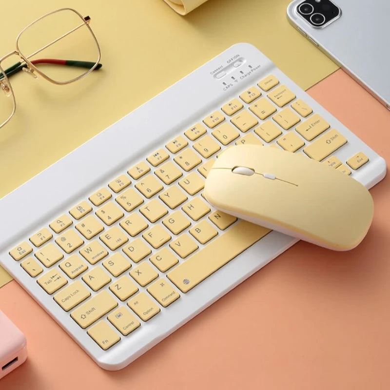 Ultra-Slim Bluetooth Keyboard Portable Mini Wireless Rechargeable for Apple iPad iPhone Korean Japanese English