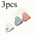 3pcs Heart-Shaped Faux Leather Cable Cord Winder Organizer Cable Management Clips for Headphones