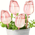 Pink Tulip Plant Watering Balls Suitable for Indoor Outdoor Plants, Automatic Plant Drippers, Automatic Watering Gardening Tools