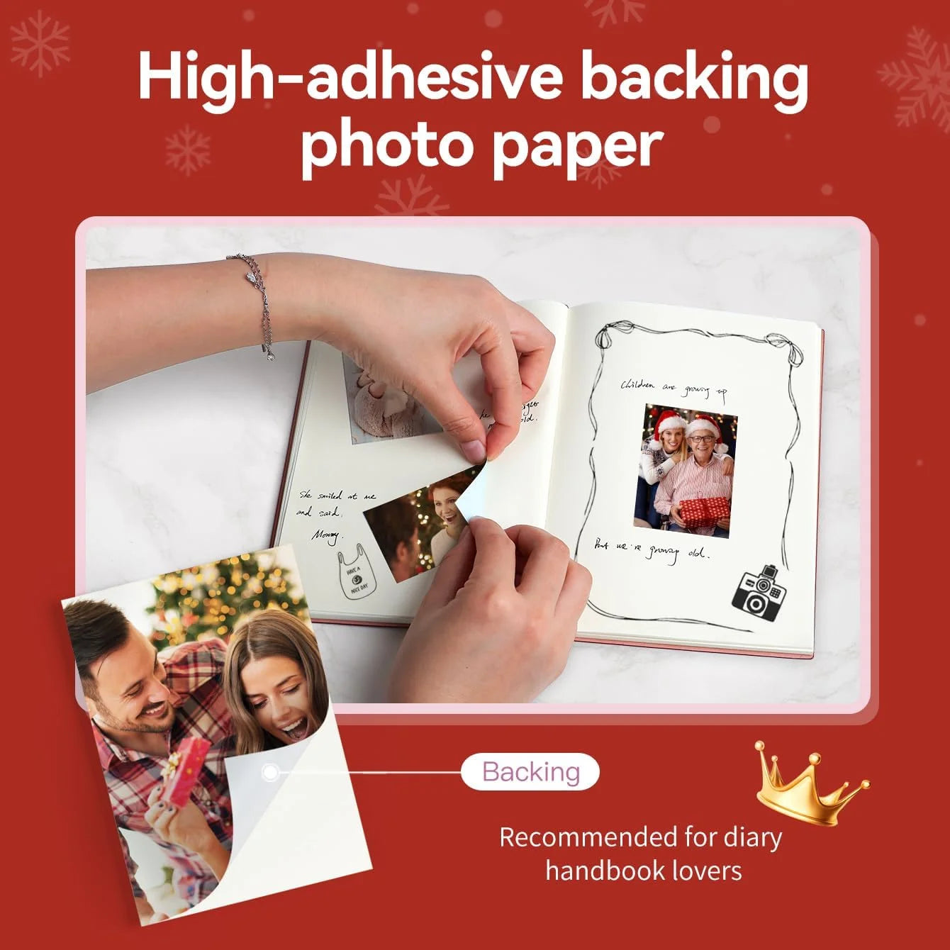 Mini Portable Photo Printer Pocket Size Wireless Compatible with iOS&Android Phone Zink Technology,Print 2x3 Sticky-Backed Photo