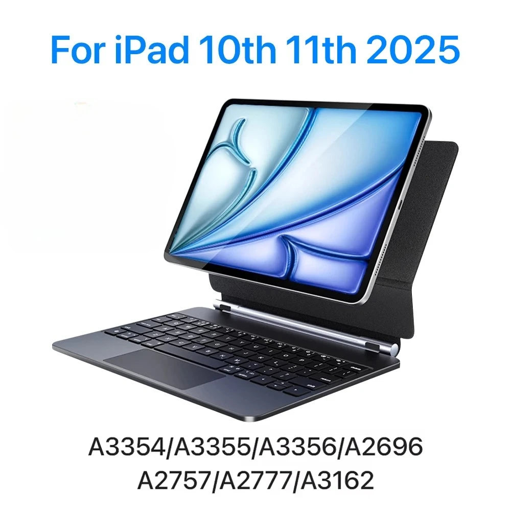 Magic Wireless Bluetooth Keyboard for iPad A16 11th 2025 Magnetic Smart Case for Apple iPad 10th Gen Pro 11 12.9 13 M2 M3 Air