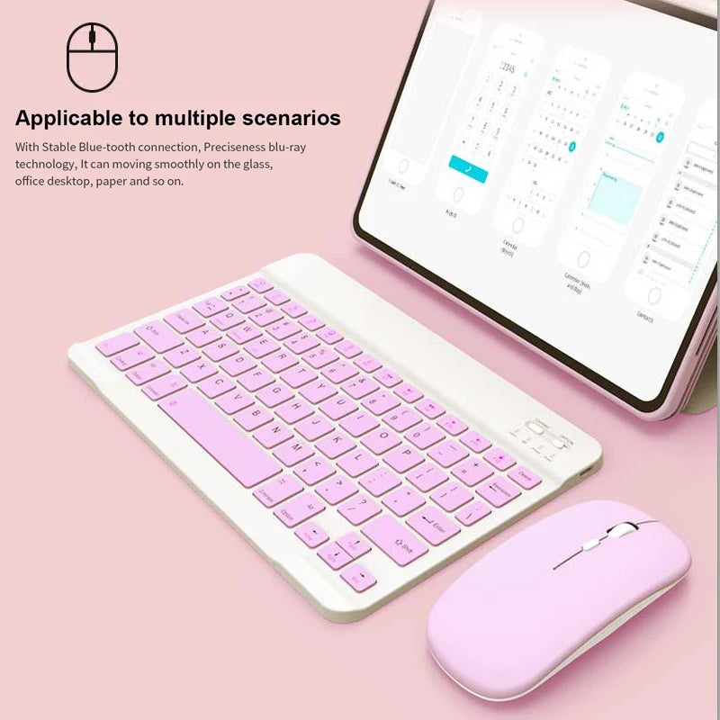 Mini Bluetooth Keyboard Mouse Wireless for Android IOS Windows IPad Lenovo Samsung Huawei Tablet Phone Keyboard Kit Mice Sets