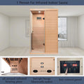 Personal Infrared Sauna with Red Light Therapy, Low EMF, Deluxe Glass, Smart Display & 2 Bluetooth Speakers