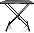 Portable DJ Table Stand with Double-X Keyboard Support, Adjustable Height for Controllers & Mixers