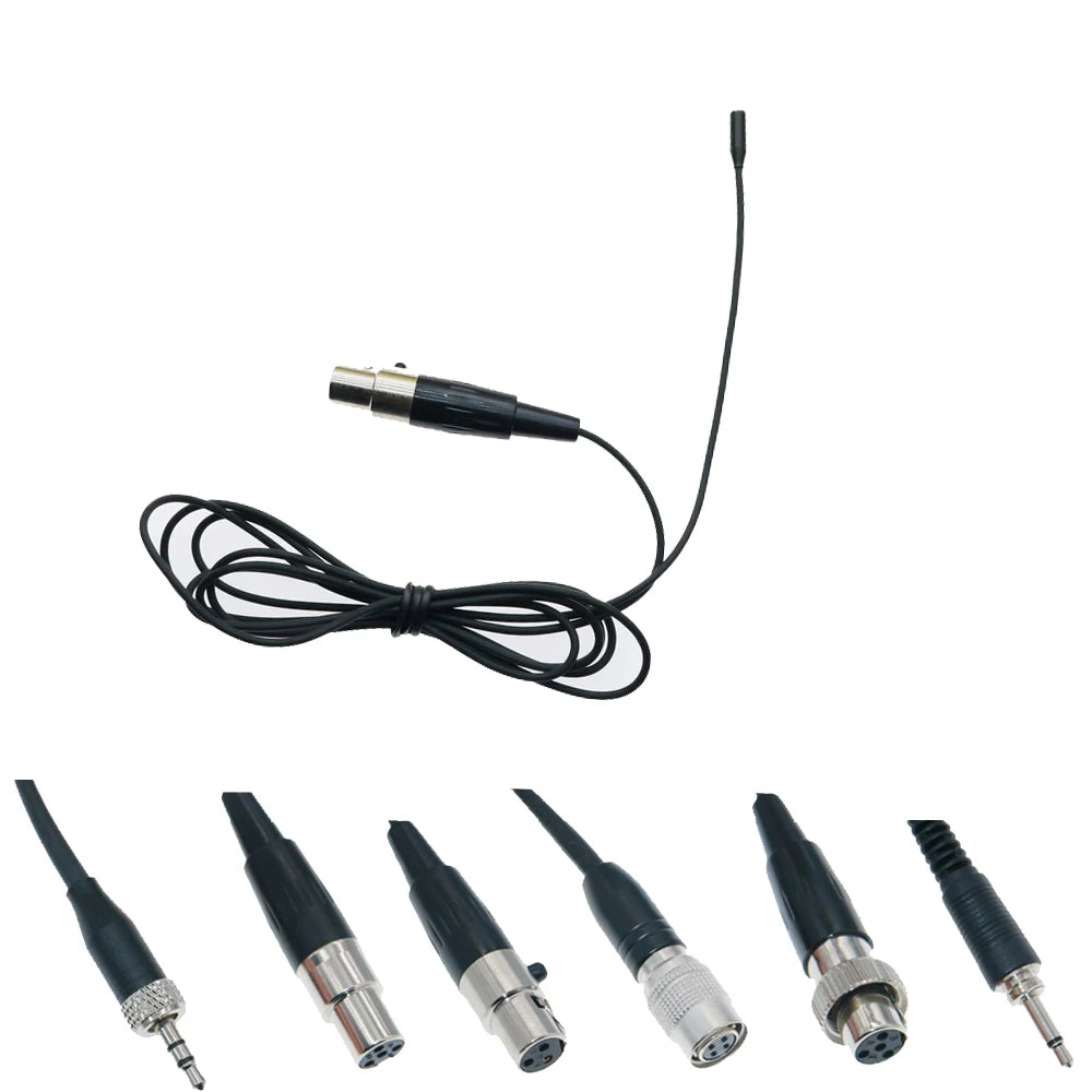 Black TL48 Very Mini Clip-On Lapel Microphone For Shure Sennheiser AKG Wireless Pock BeltPack System