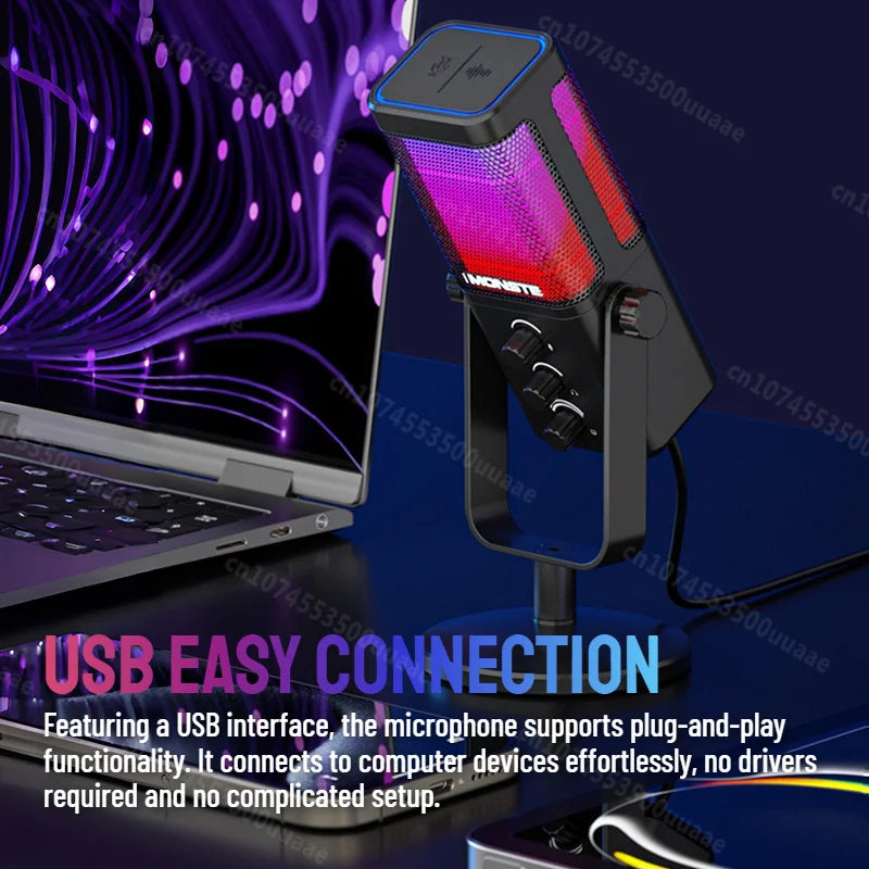 Monster Soundbase N31 USB Gaming Microphone, HyperCardioid Condenser Mic with Mute Button for Gaming Live Streaming Dubbing