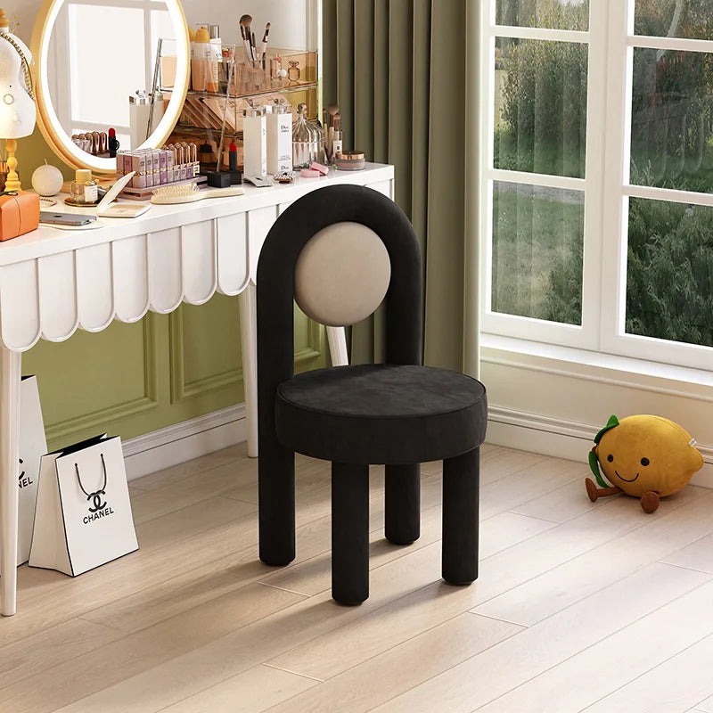 Stylish Makeup Vanity Chair Light Luxury Dressing Chair Simple Home Bedroom Seating Velvet Makeup Chair