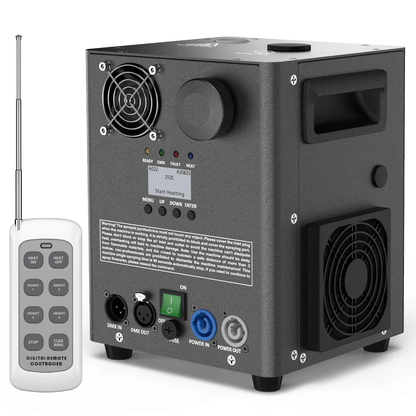 U'King 800W Cold Spark Machine DMX Control Cold Flame Sprayer Black Electronic Spark Machine for DJ Disco Party Stage Equipment