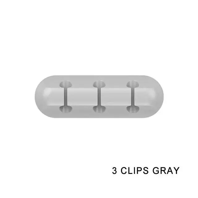 Silicone USB Cable Organizer Desk Tidy with Clips Charging Cable Winder Mouse Earphone Accessory Holder Neatness Organization