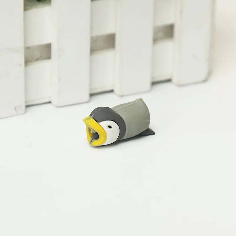 Data cable protective cover cartoon cable winder soft glue biting device charging cable animal glue
