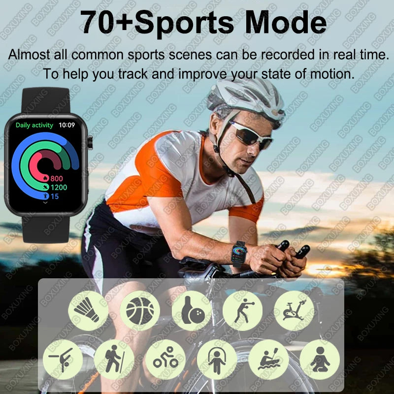 New Camera SmartWatch Men Women Photos Record Video Sports Fitness Health Monitor Waterproof Bluetooth Call Recording Smartwatch