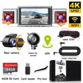 4-Channel 360° Panoramic Dash Cam 4K Front+1080P Rear/Left/Right, GPS WiFi, Night Vision, Loop Recording, Parking Monitor