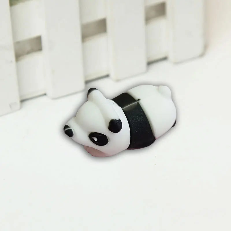 Data cable protective cover cartoon cable winder soft glue biting device charging cable animal glue