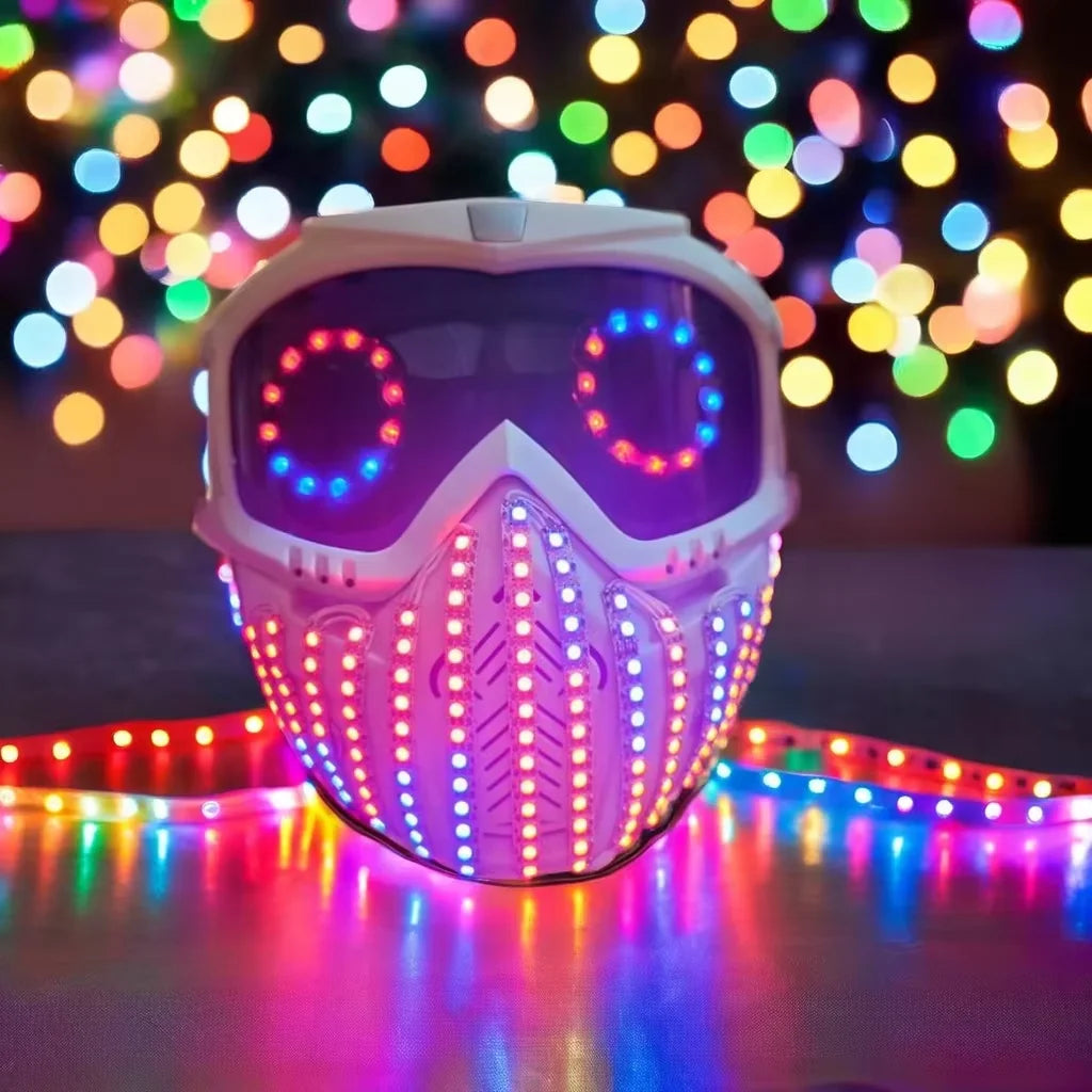 Digital Mask DJ Spectrum LED Luminous Mask remotely controllable for Kids Adults Halloween Rave Party Masquerade Christmas